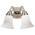 Brilliantbulb 2 Light Brushed Nickel Wall Fixture With White Opa BR84345